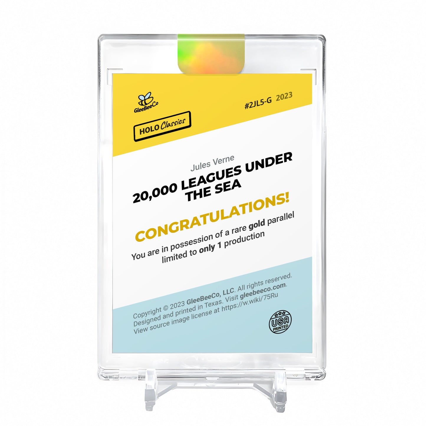 20,000 LEAGUES UNDER THE SEA Holo GOLD Card 2023 GleeBeeCo #2JL5-G 1/1