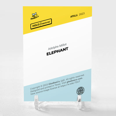 ELEPHANT Adolphe Millot Card 2023 GleeBeeCo Holographic #PAL6