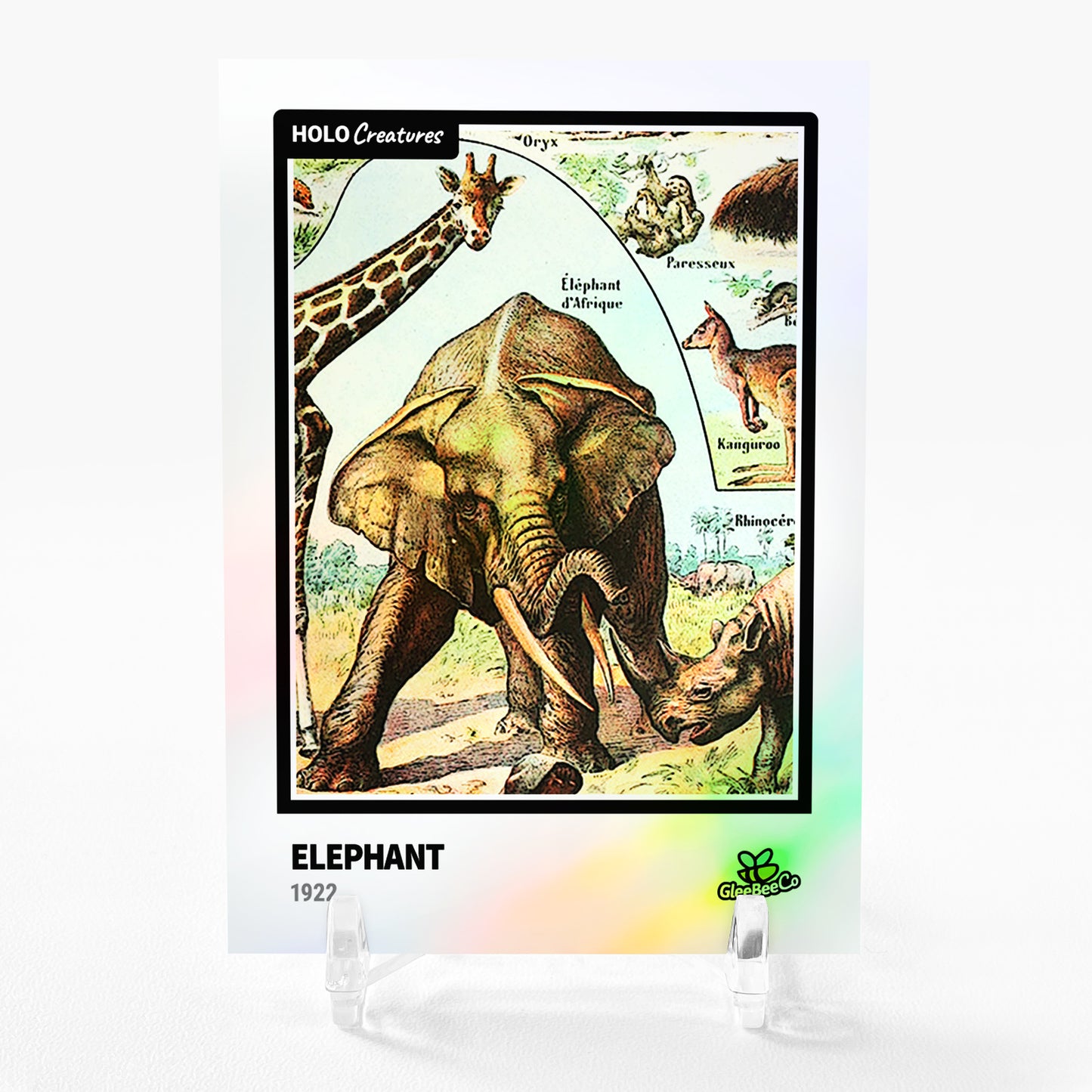 ELEPHANT Adolphe Millot Card 2023 GleeBeeCo Holographic #PAL6