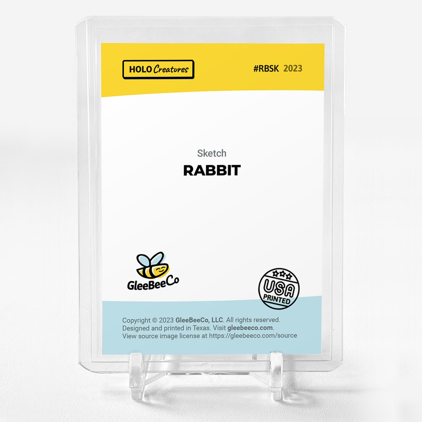 RABBIT Art Holographic Card 2023 GleeBeeCo Holo Creatures #RBSK