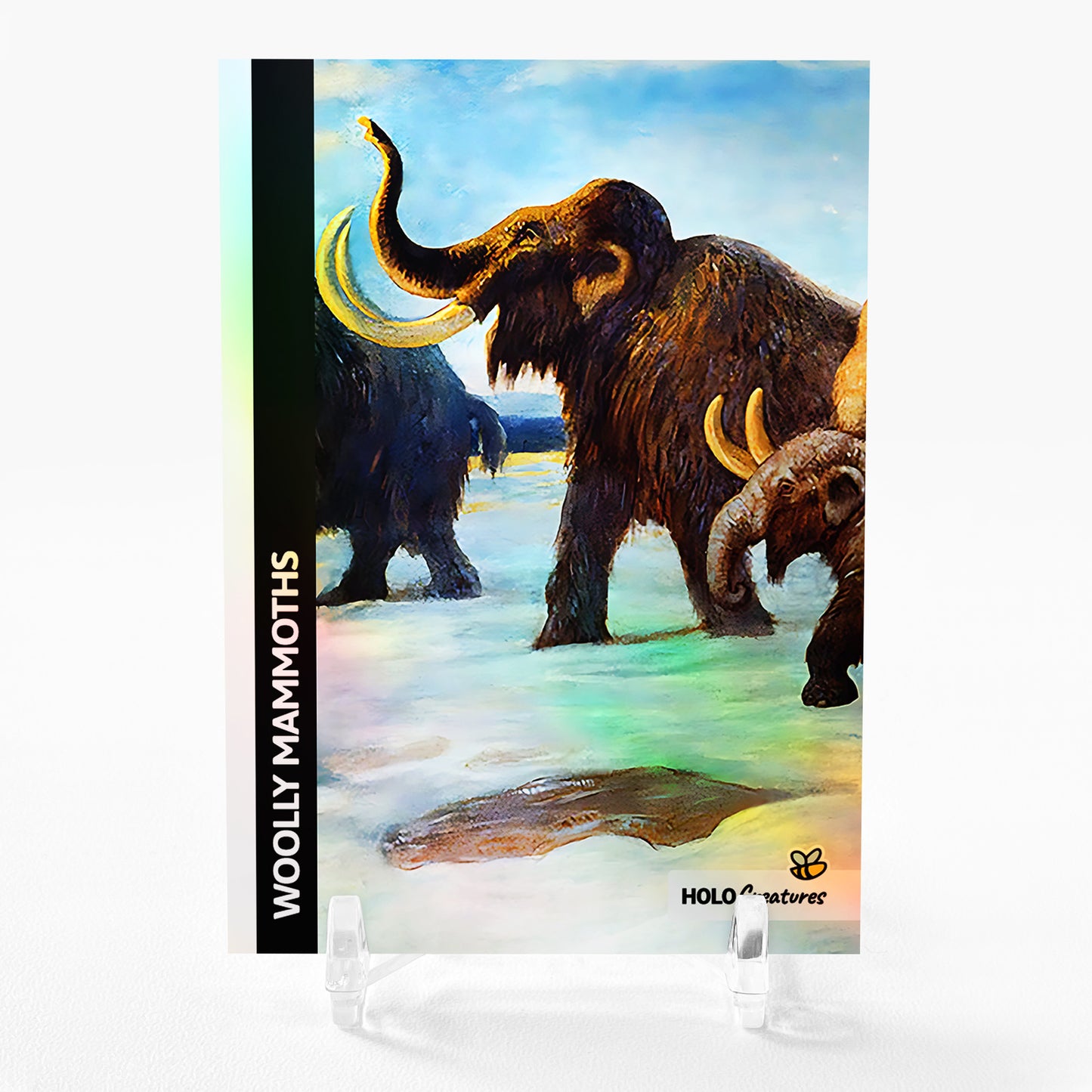 WOOLLY MAMMOTH Holographic Art Card Holo Creatures 2023 GleeBeeCo #WLMM