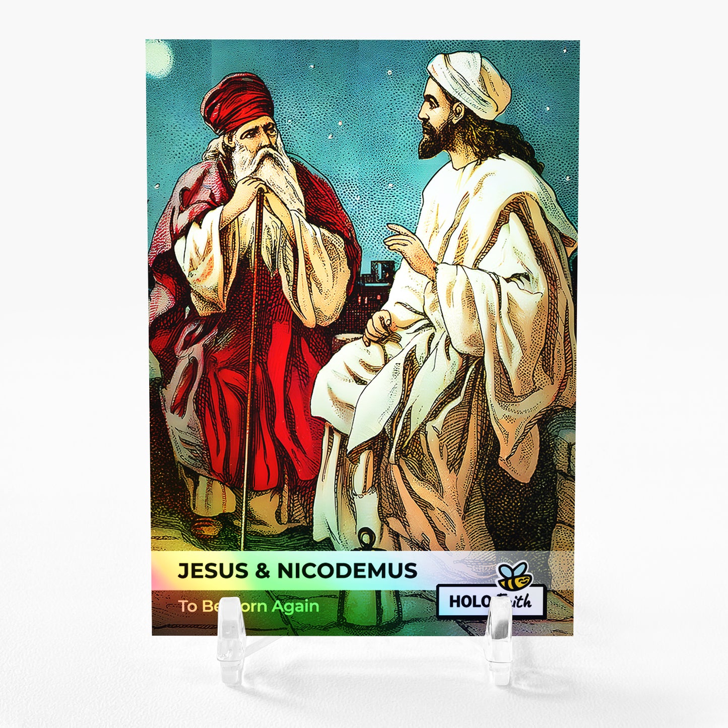 JESUS & NICODEMUS To Be Born Again Art Card 2023 GleeBeeCo Holo Faith #JSTB
