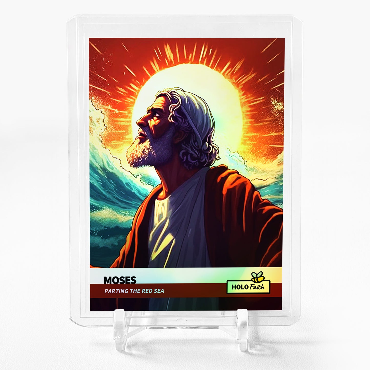 MOSES Holographic Card 2023 GleeBeeCo Holo Faith Parting the Red Sea #MSPR