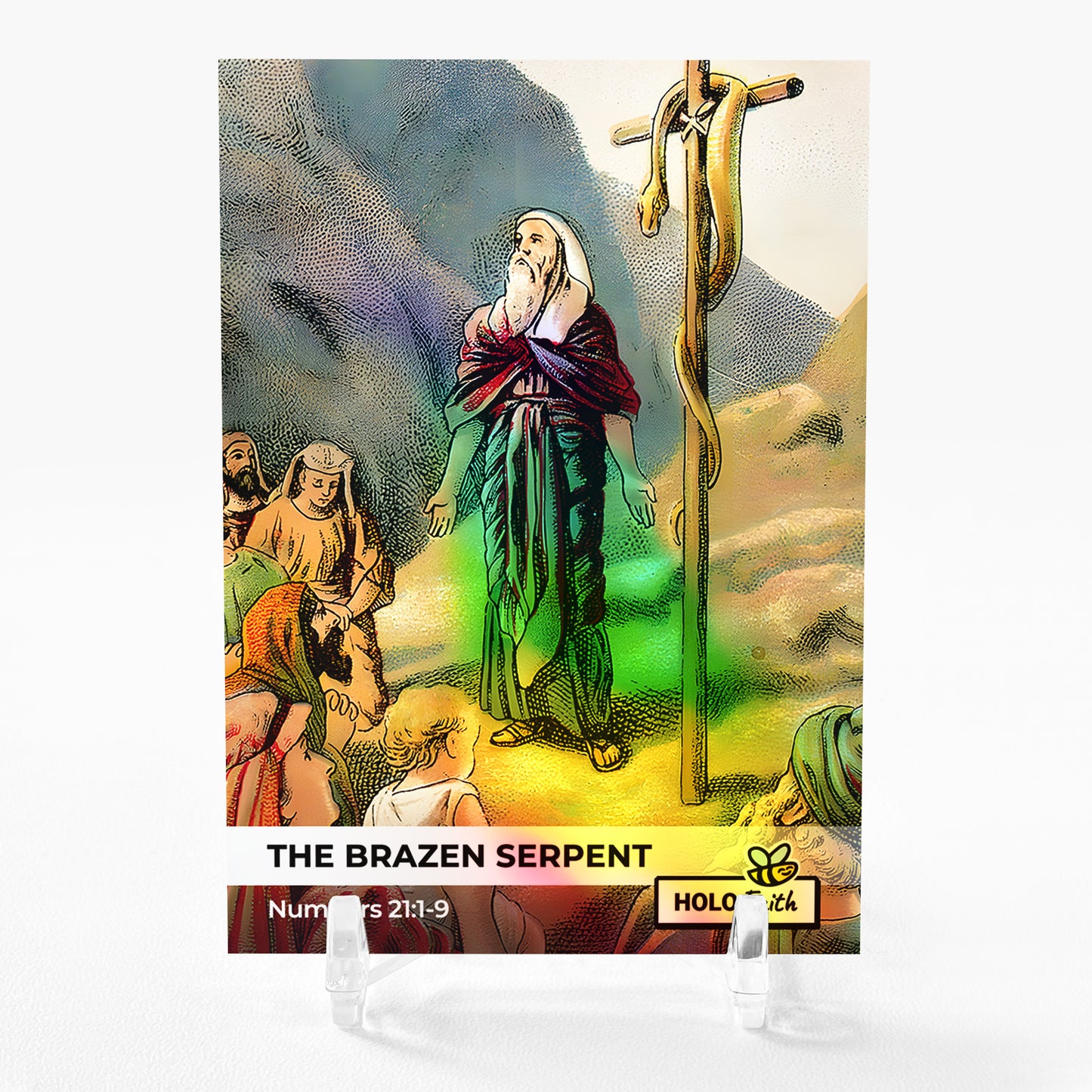THE BRAZEN SERPENT Numbers 21:1-9 Art Card 2023 GleeBeeCo Holo Faith #THNM