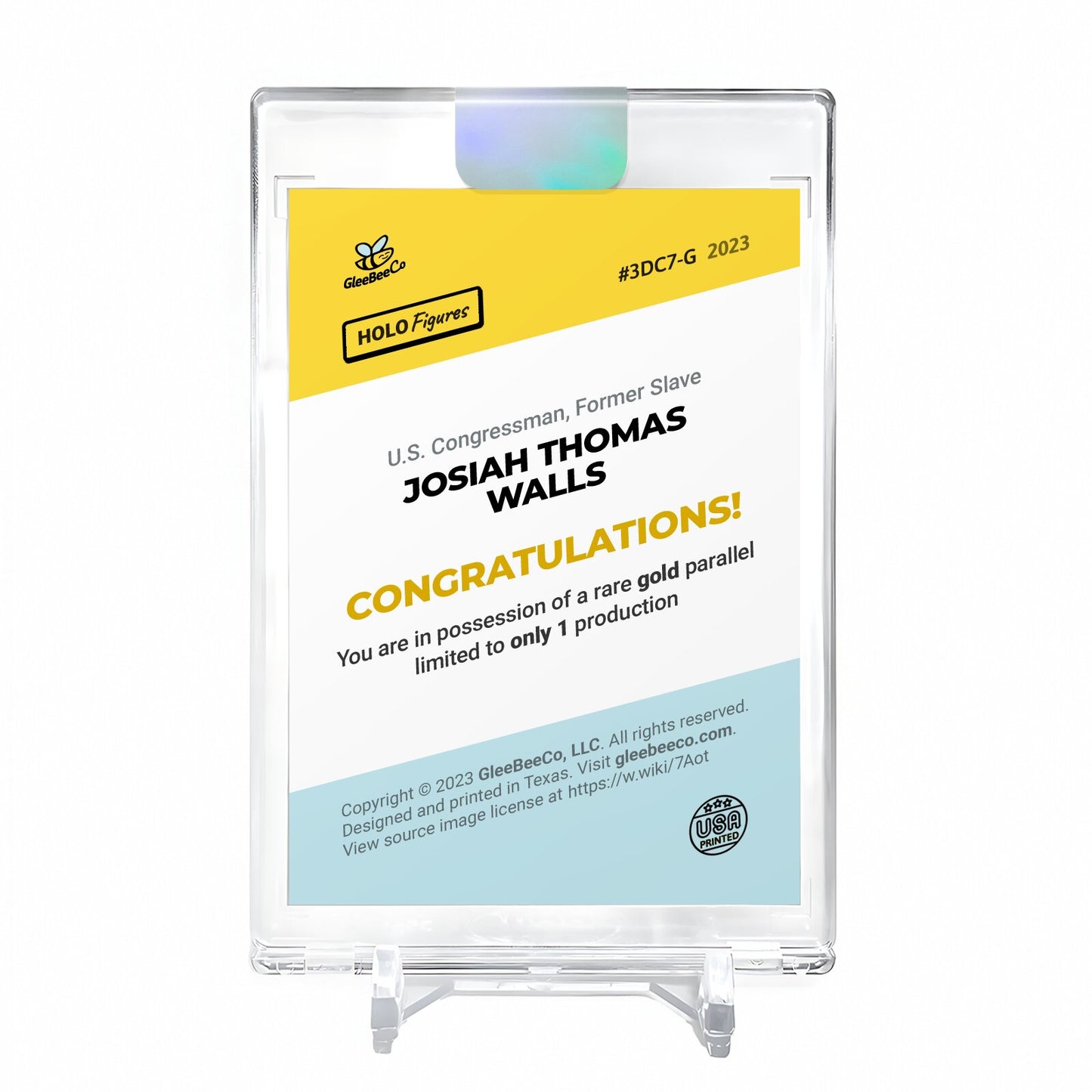 JOSIAH THOMAS WALLS Holo GOLD Card 2023 GleeBeeCo #3DC7-G 1/1