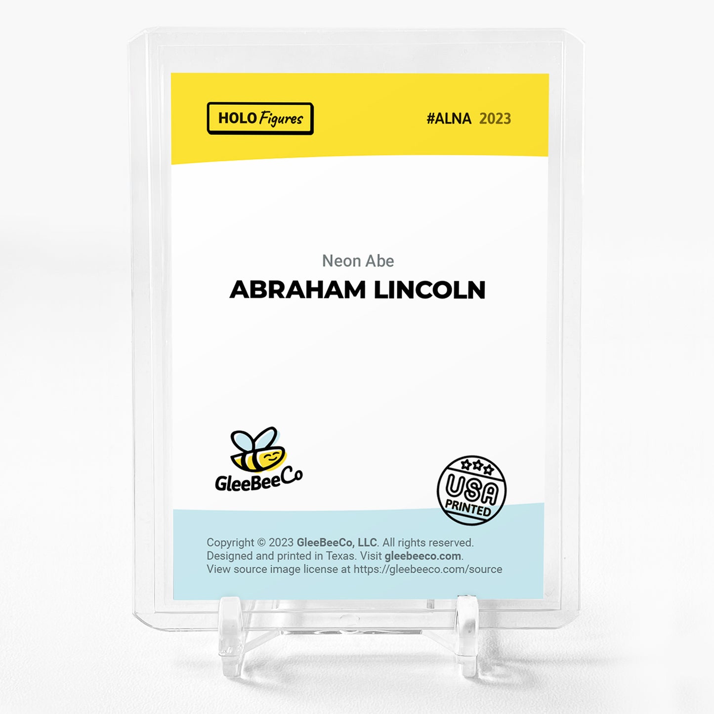ABRAHAM LINCOLN Neon Abe Art Card Holo Figures #ALNA - Fantastic!