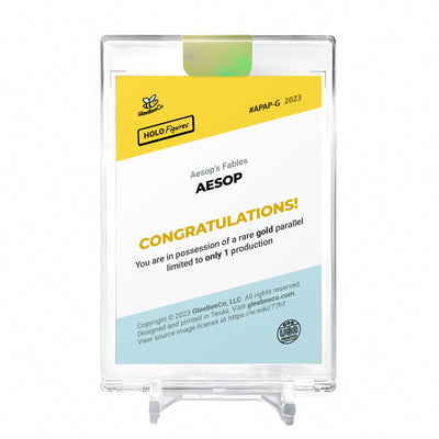 AESOP Aesops Fables Card 2023 GleeBeeCo #APAP-G Encased Holo GOLD 1/1