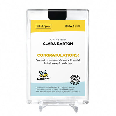 CLARA BARTON Civil War Hero Card 2023 GleeBeeCo #CBCW-G Encased Holo GOLD 1/1