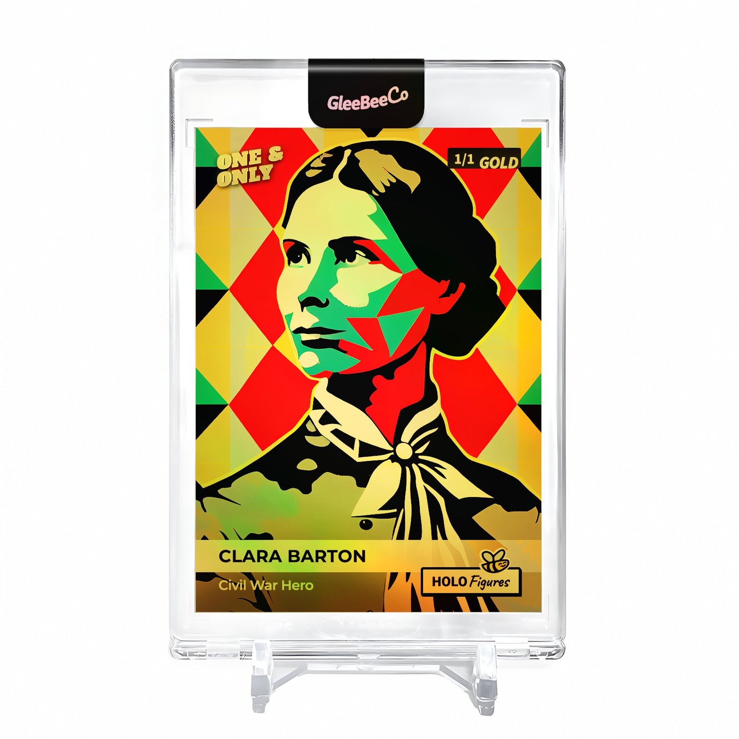 CLARA BARTON Civil War Hero Card 2023 GleeBeeCo #CBCW-G Encased Holo GOLD 1/1