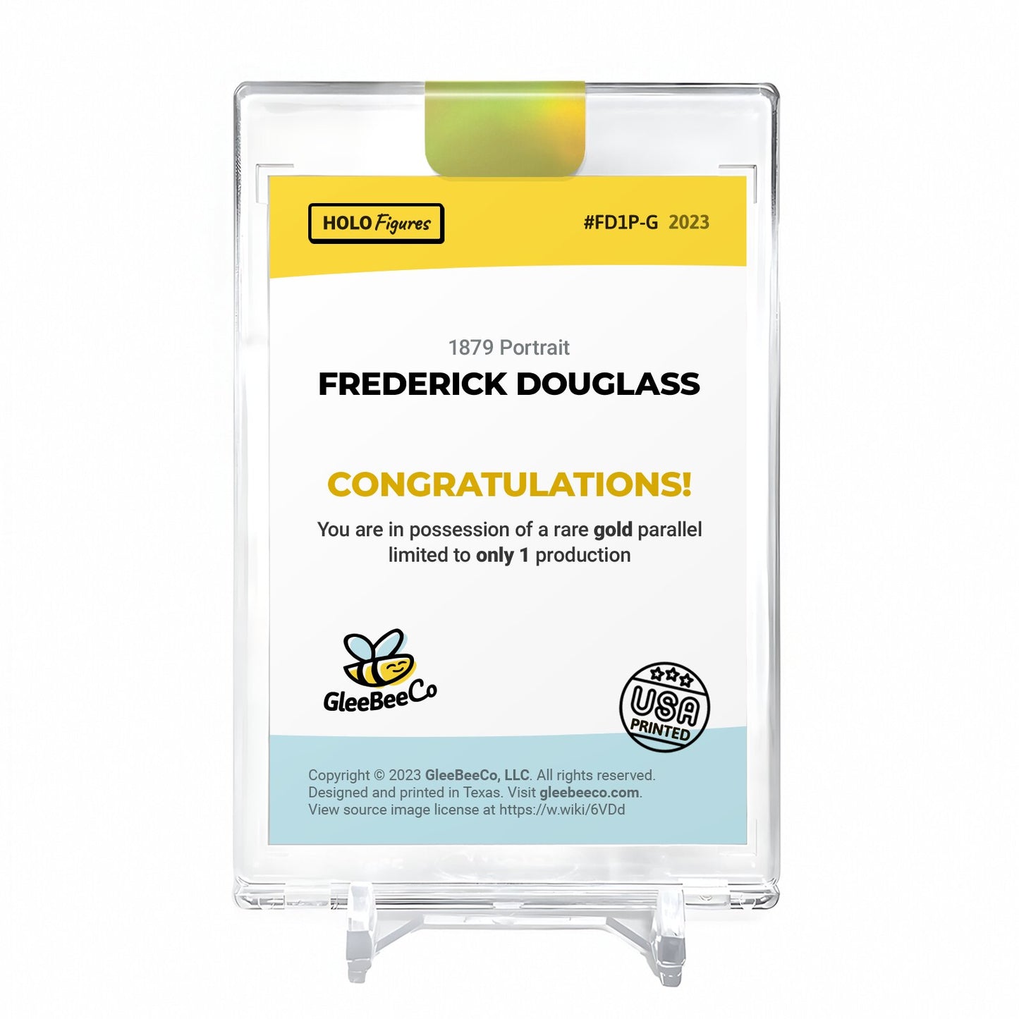 FREDERICK DOUGLASS Photo Card Holo Figures #FD1P **RARE** *GOLD* Encased 1/1