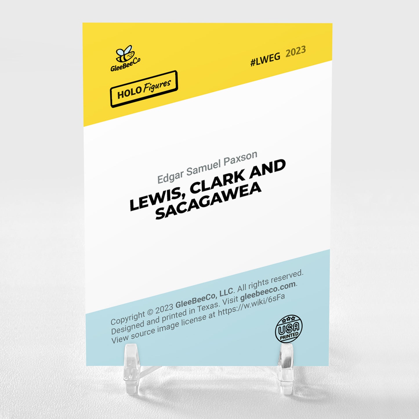 LEWIS, CLARK AND SACAGAWEA Card 2023 GleeBeeCo Holo Figures #LWEG - Amazing!