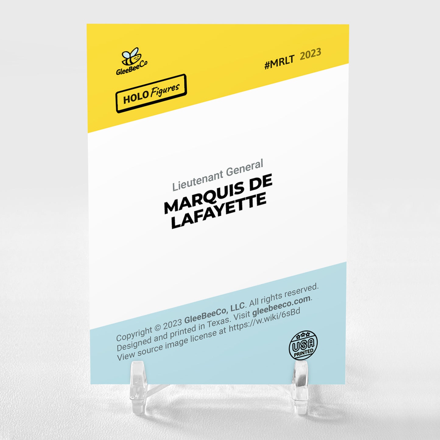 MARQUIS DE LAFAYETTE Art Card 2023 GleeBeeCo Holo Figures #MRLT - Wonderful!