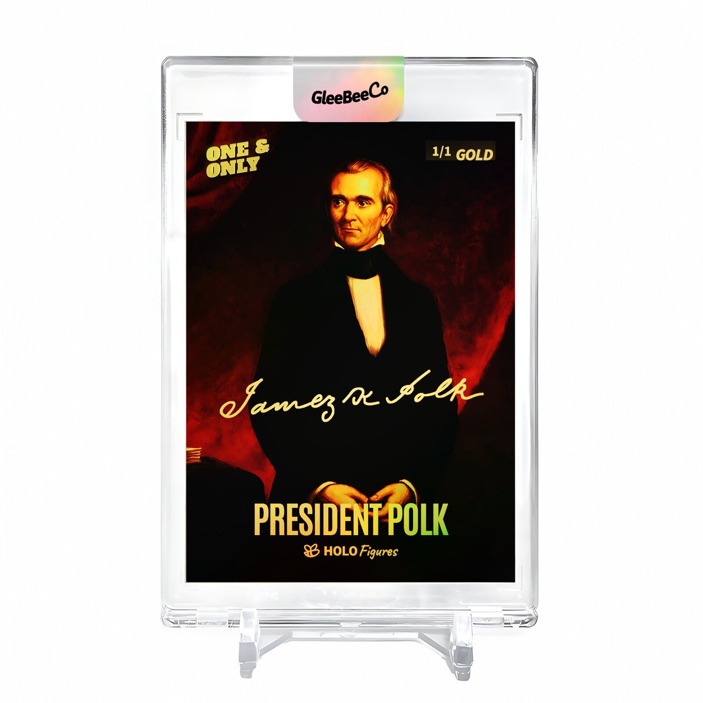 PRESIDENT POLK White House Portrait Holo Gold Card 2023 GleeBeeCo #PB42-G 1/1