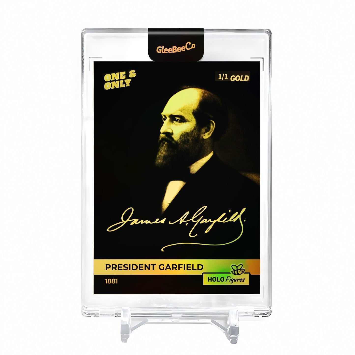 PRESIDENT GARFIELD 1881 Card 2023 GleeBeeCo #PR18-G Encased Holo GOLD 1/1