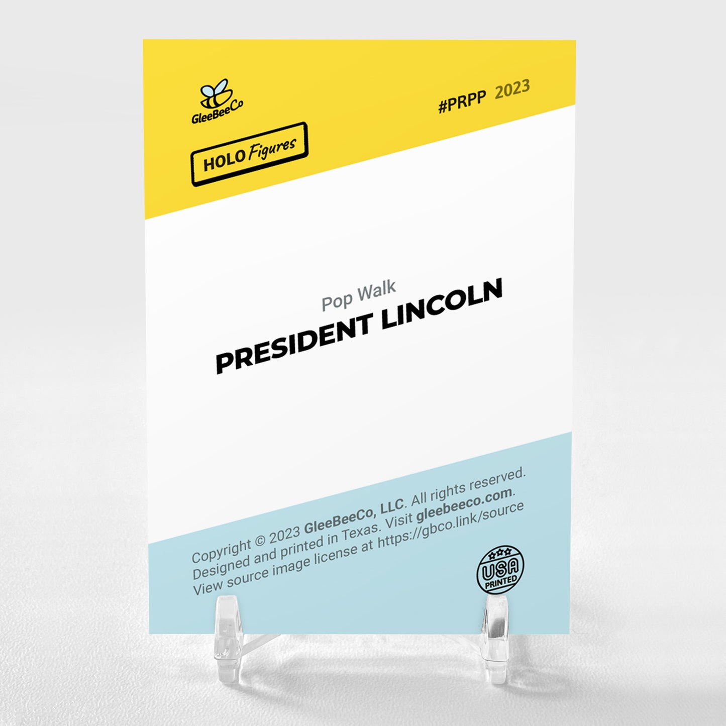 PRESIDENT LINCOLN Pop Walk Art Card 2023 GleeBeeCo Holo Figures #PRPP