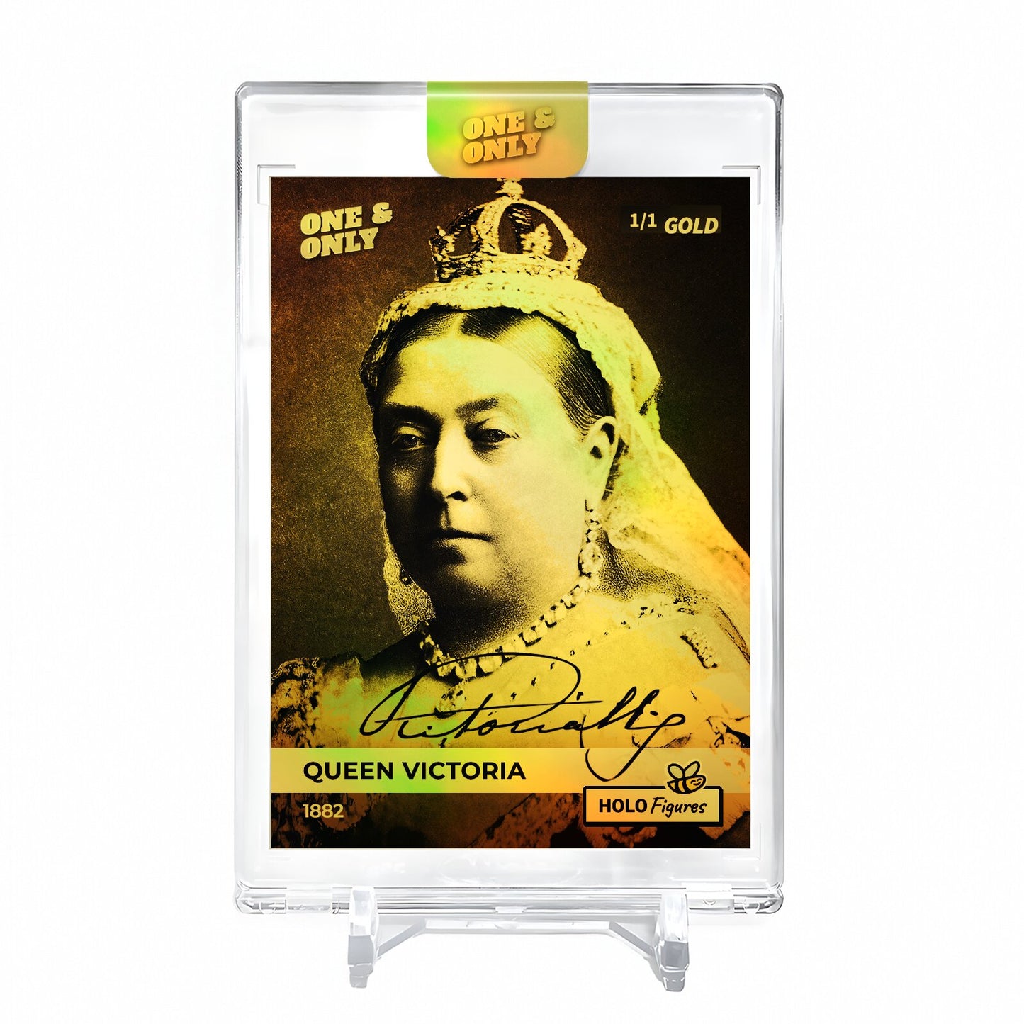 QUEEN VICTORIA 1882 Card 2023 GleeBeeCo #QN18-G Encased Holo GOLD 1/1