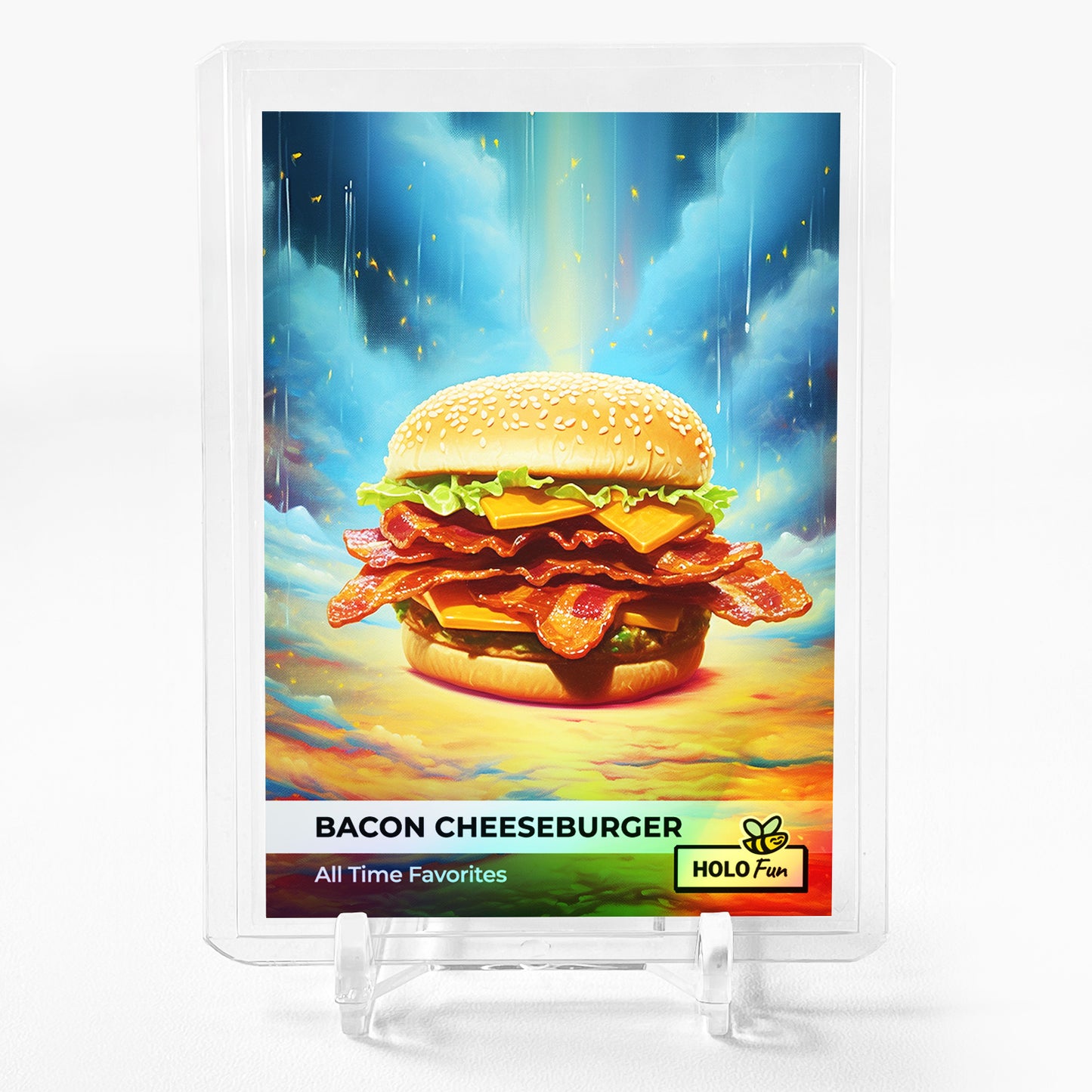 BACON CHEESEBURGER Art Card 2023 GleeBeeCo Holo Fun #BCAT