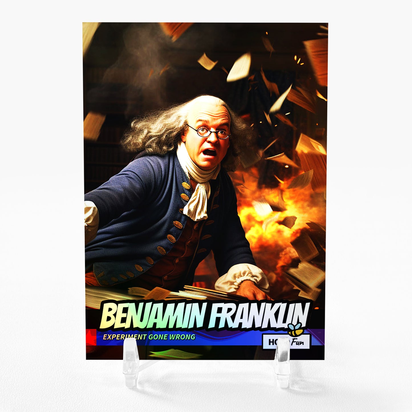 BENJAMIN FRANKLIN Explosion! Trading Card 2023 GleeBeeCo Holographic #BNP3