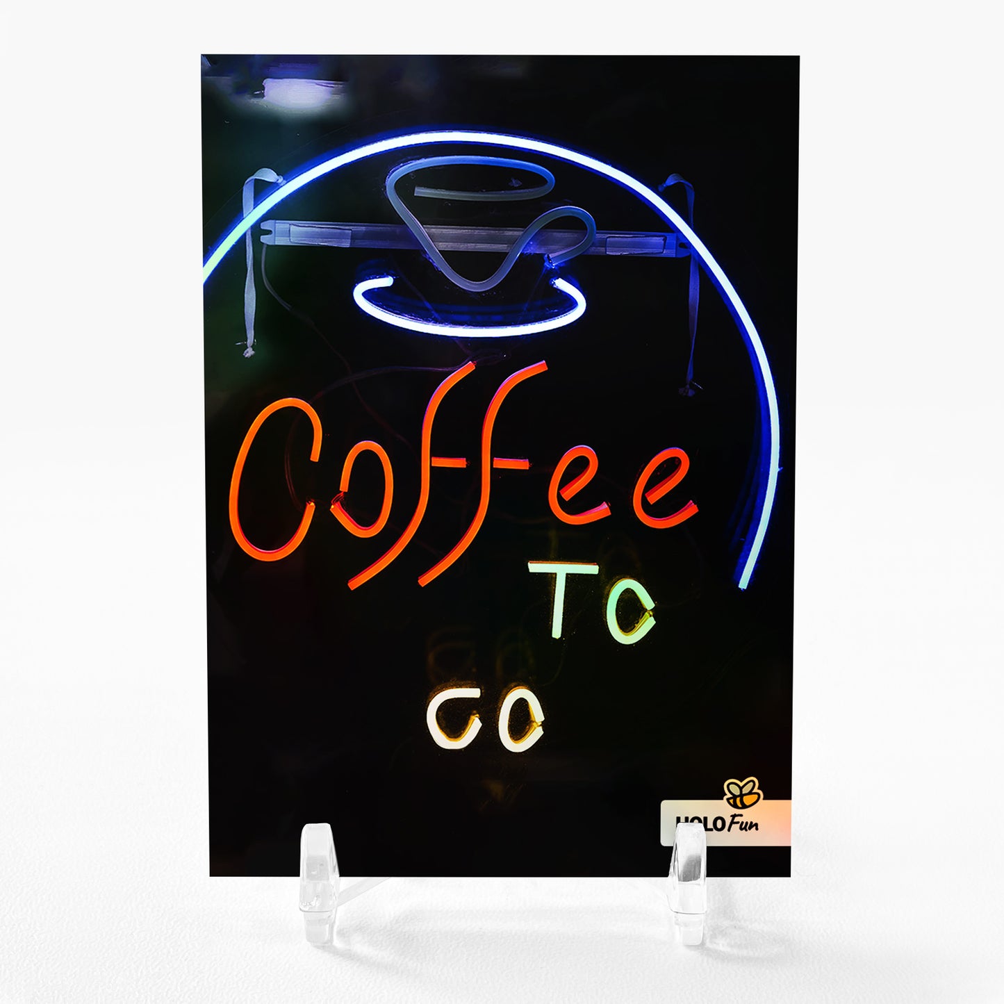 COFFEE TO GO Neon Sign Photo Card 2023 GleeBeeCo Holo Fun #CFNN