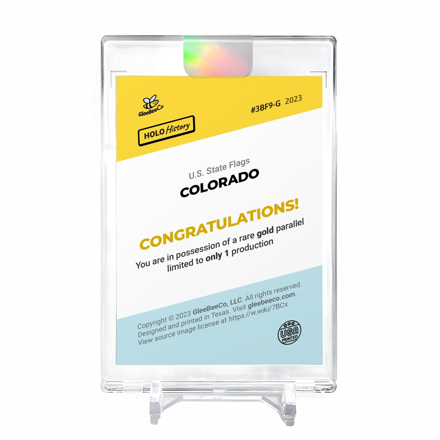 FLAG OF COLORADO U.S. State Flags Holo Gold Card 2023 GleeBeeCo #3BF9-G 1/1