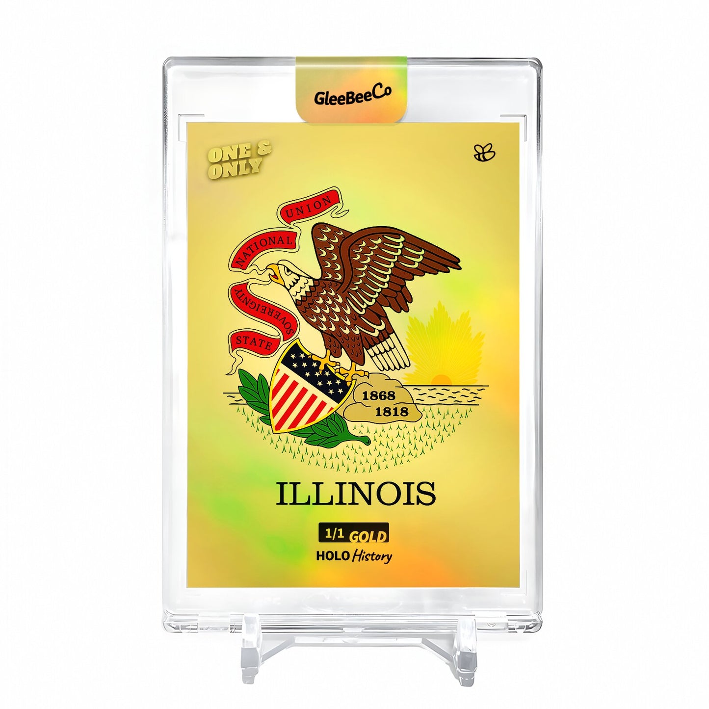 FLAG OF ILLINOIS U.S. State Flags Holo Gold Card 2023 GleeBeeCo #4521-G 1/1