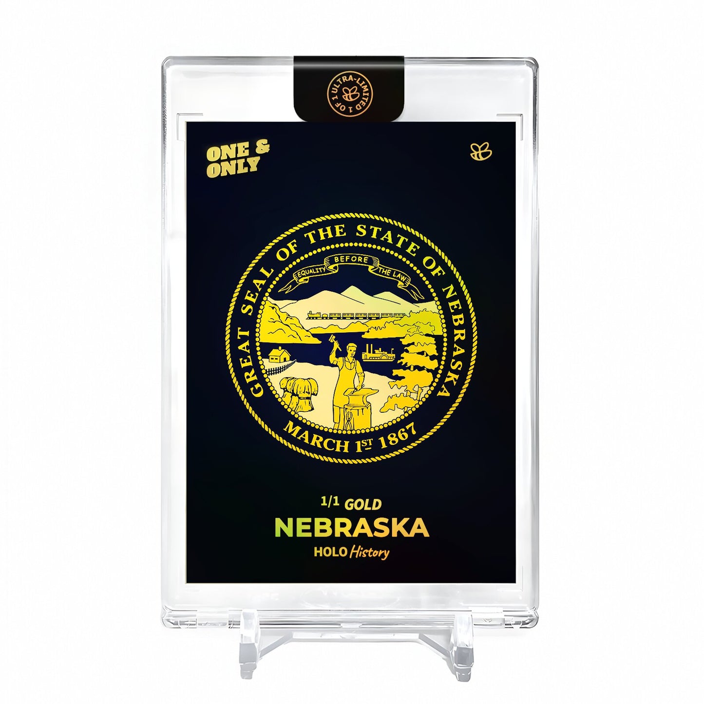FLAG OF NEBRASKA U.S. State Flags Holo Gold Card 2023 GleeBeeCo #7D19-G 1/1