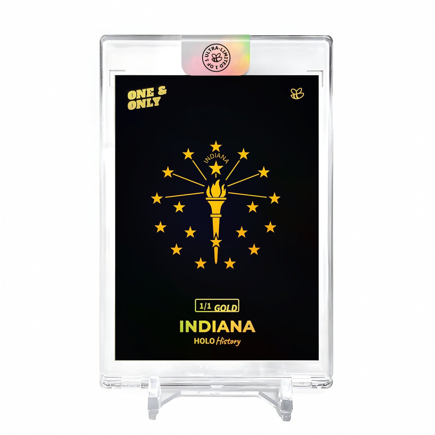FLAG OF INDIANA U.S. State Flags Holo Gold Card 2023 GleeBeeCo #8D77-G 1/1