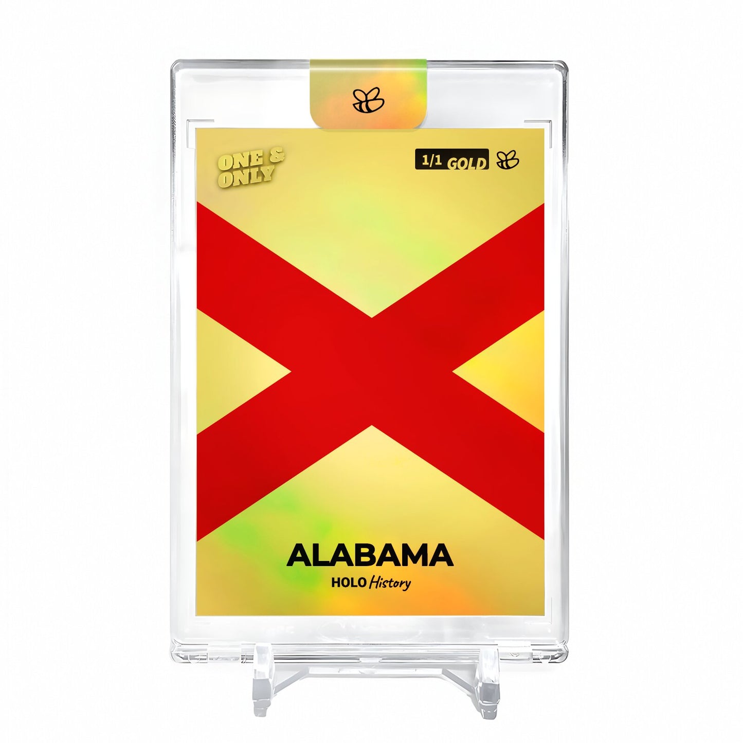 ALABAMA FLAG U.S. State Flags Card 2023 GleeBeeCo #ABUS-G Encased Holo GOLD 1/1