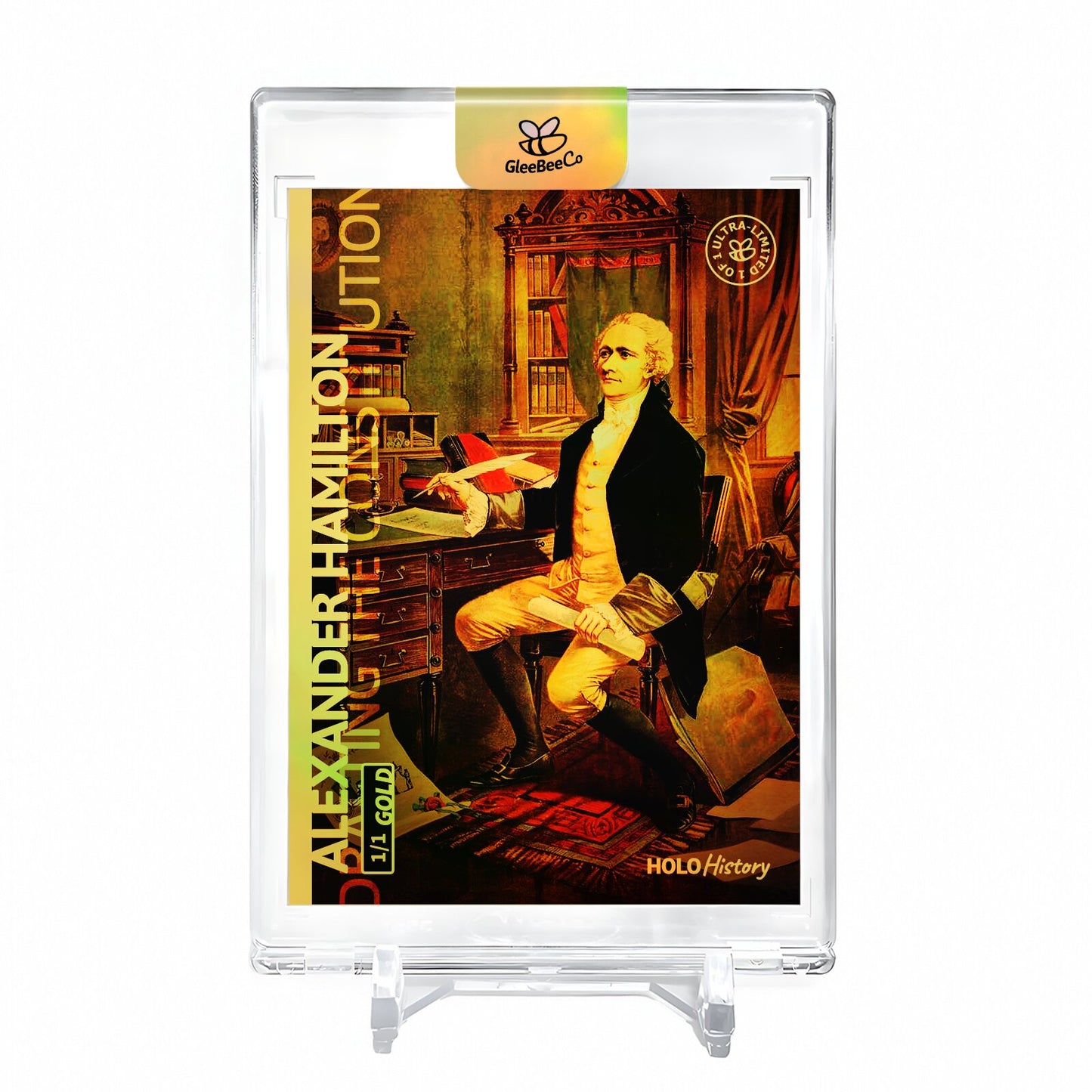 ALEXANDER HAMILTON Art Trading Card 2023 GleeBeeCo Holo History #AXDR *GOLD* 1/1