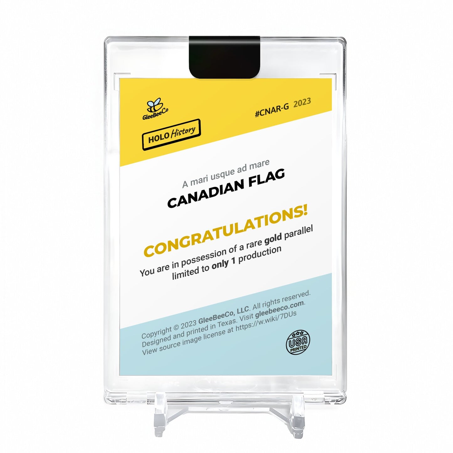 CANADIAN FLAG A mari usque ad mare Holo Gold Card 2023 GleeBeeCo #CNAR-G 1/1