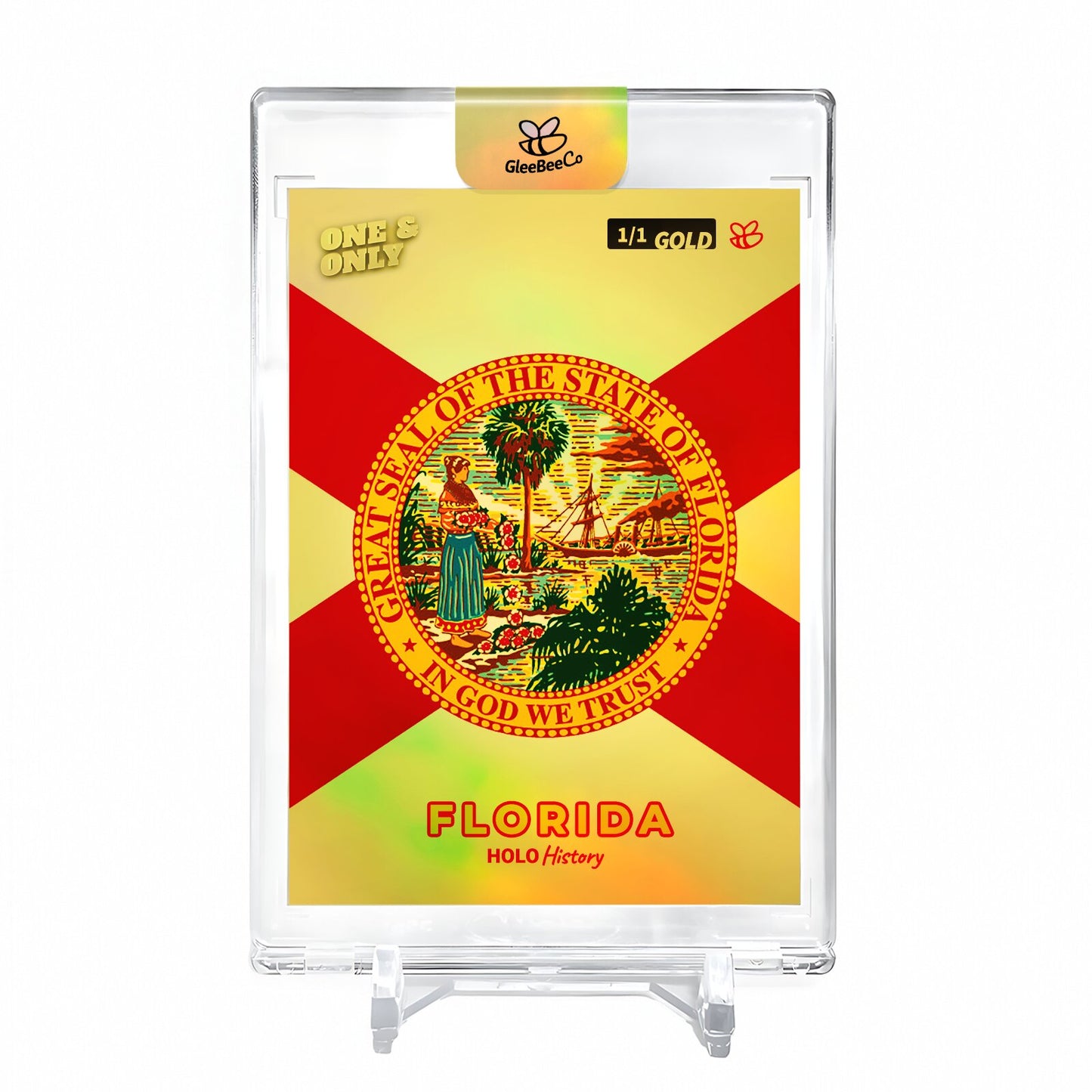 FLAG OF FLORIDA U.S. State Flags Holo Gold Card 2023 GleeBeeCo #D124-G 1/1