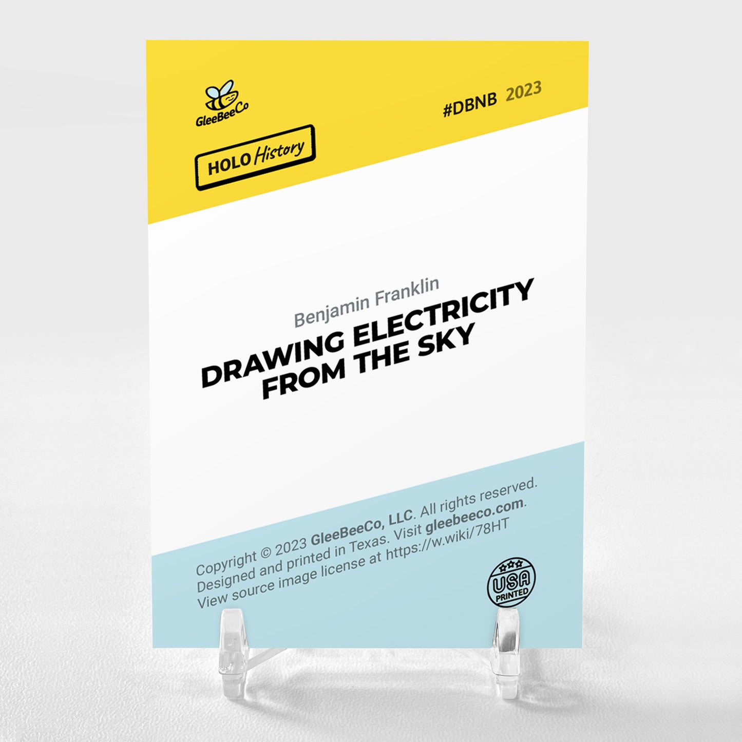 DRAWING ELECTRICITY FROM THE SKY Card 2023 GleeBeeCo Holo History #DBNB