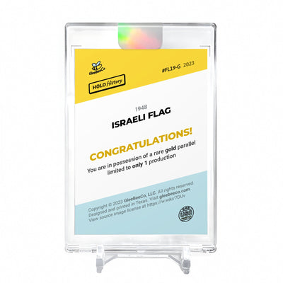 FLAG OF ISRAEL 1948 Card 2023 GleeBeeCo Holo History #FL19 - NICE! *GOLD* 1/1