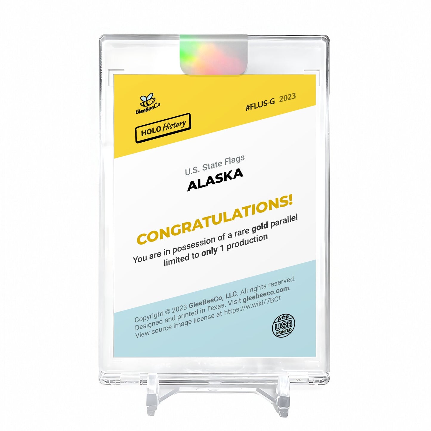 FLAG OF ALASKA U.S. State Flags Holo Gold Card 2023 GleeBeeCo #FLUS-G 1/1