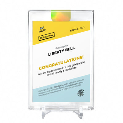LIBERTY BELL Holographic Photo Card 2023 GleeBeeCo Holo History #LBPH *GOLD* 1/1