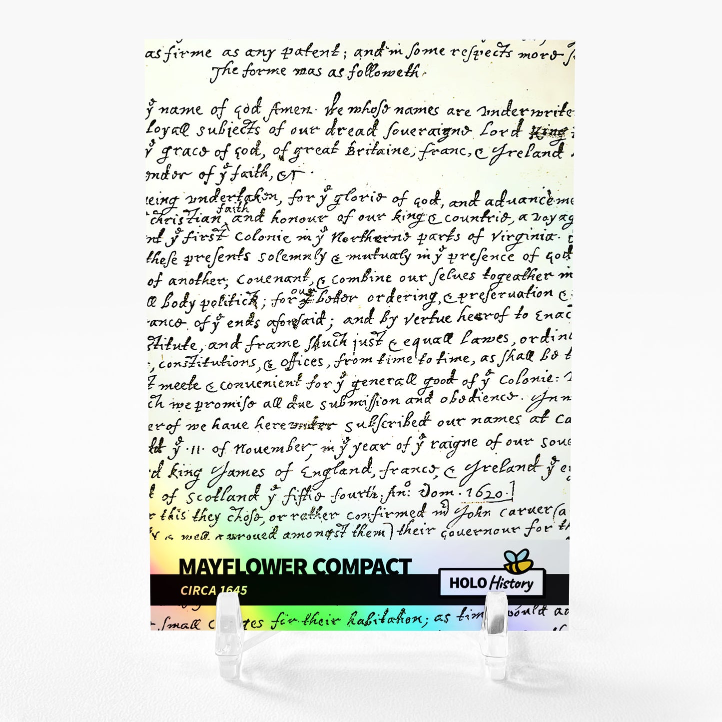 MAYFLOWER COMPACT circa 1645 Card 2023 GleeBeeCo Holo History #MCR8