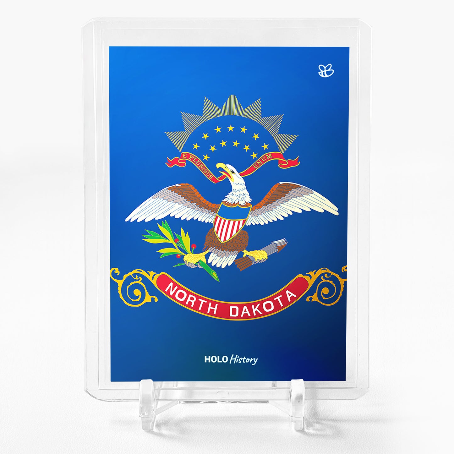 NORTH DAKOTA FLAG Holographic Card GleeBeeCo Holo History U.S. State Flags #NUS5