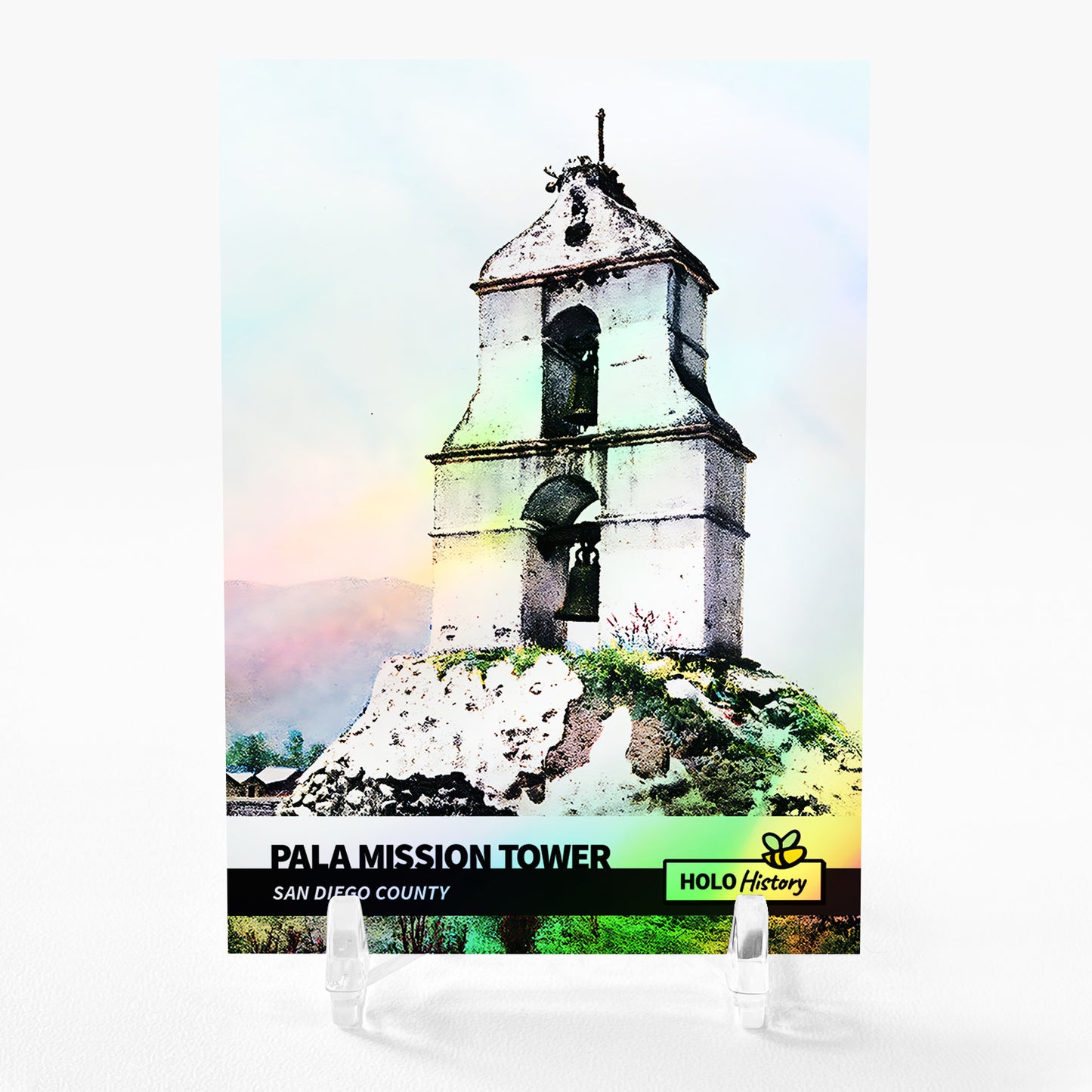 PALA MISSION TOWER Card 2023 GleeBeeCo Holo History San Diego County #PLSN