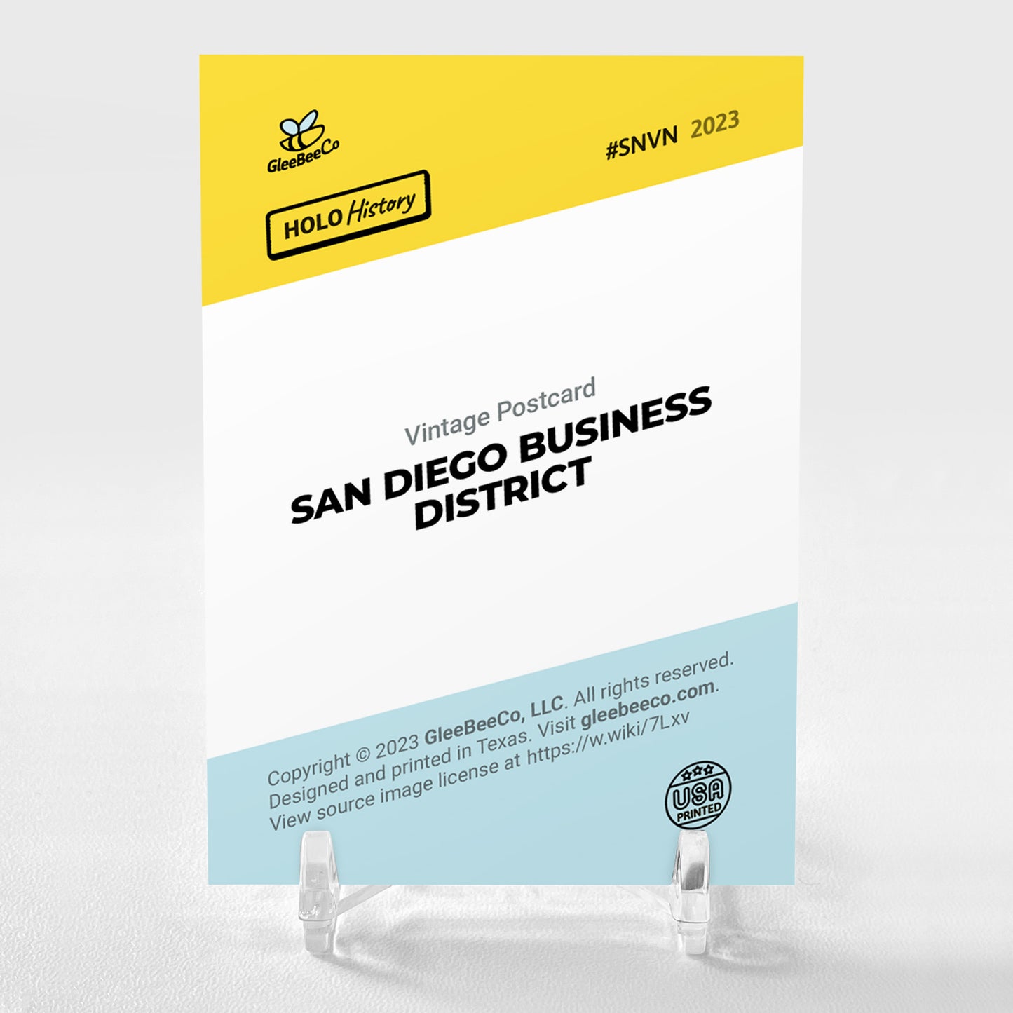 SAN DIEGO BUSINESS DISTRICT Art Trading Card GleeBeeCo Vintage Postcard #SNVN