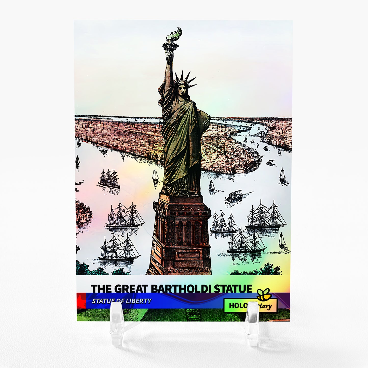 THE GREAT BARTHOLDI STATUE Statue of Liberty Art Card Holo History GBC #T85C