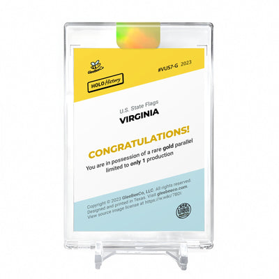 VIRGINIA FLAG U.S. State Flags Card 2023 GleeBeeCo #VUS7-G Encased Holo GOLD 1/1