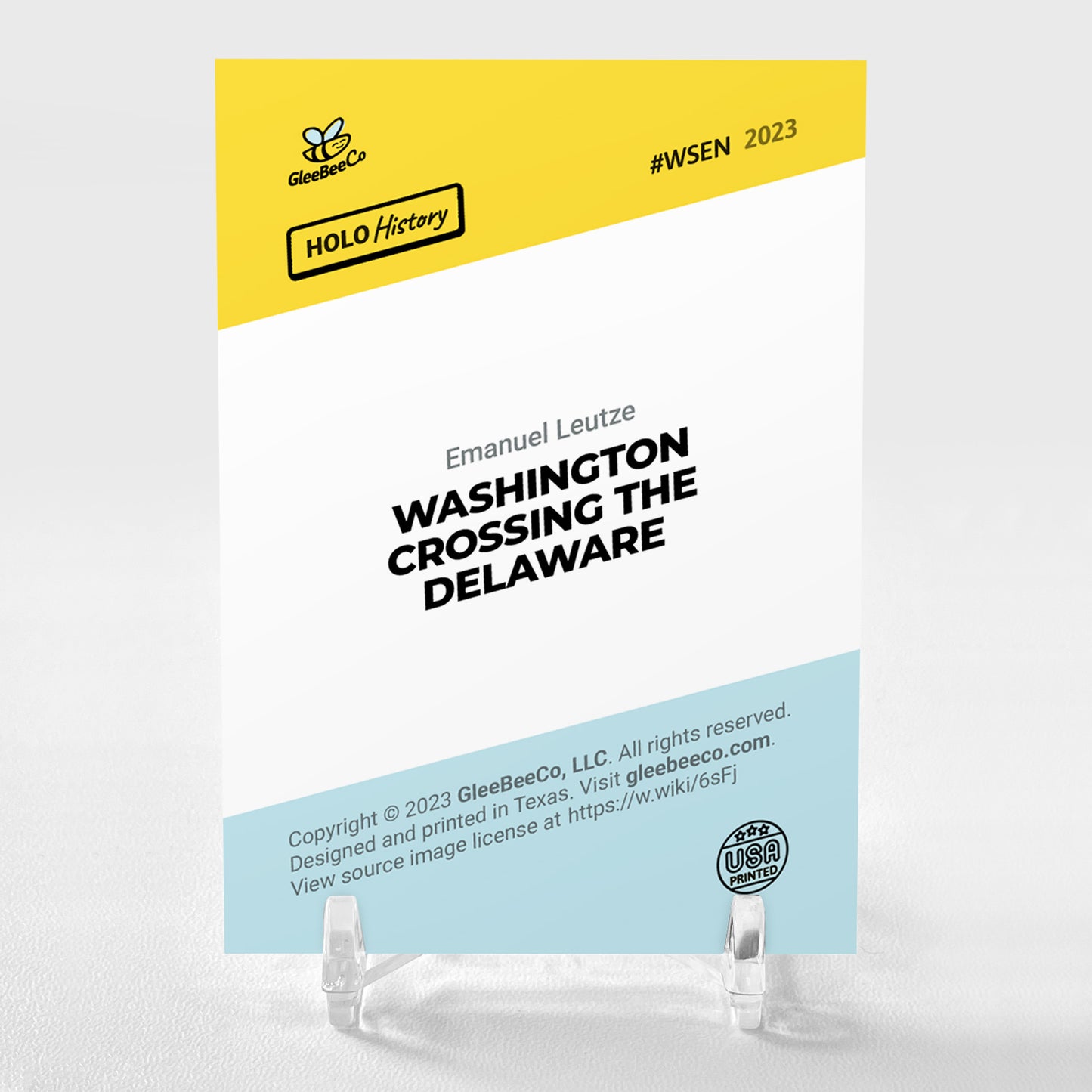 WASHINGTON CROSSING THE DELAWARE Card 2023 GleeBeeCo Emanuel Leutze Holo #WSEN