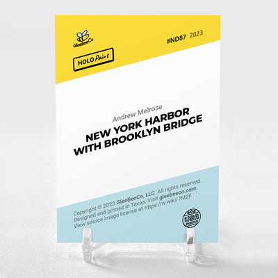 NEW YORK HARBOR WITH BROOKLYN BRIDGE Andrew Melrose Art Card GleeBeeCo #ND87