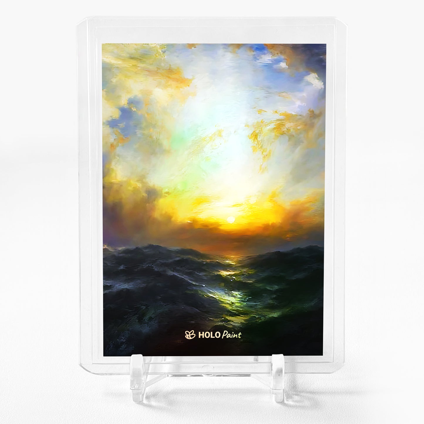SUNSET AT SEA Thomas Moran Painting Card 2023 GleeBeeCo Holographic #SNTH