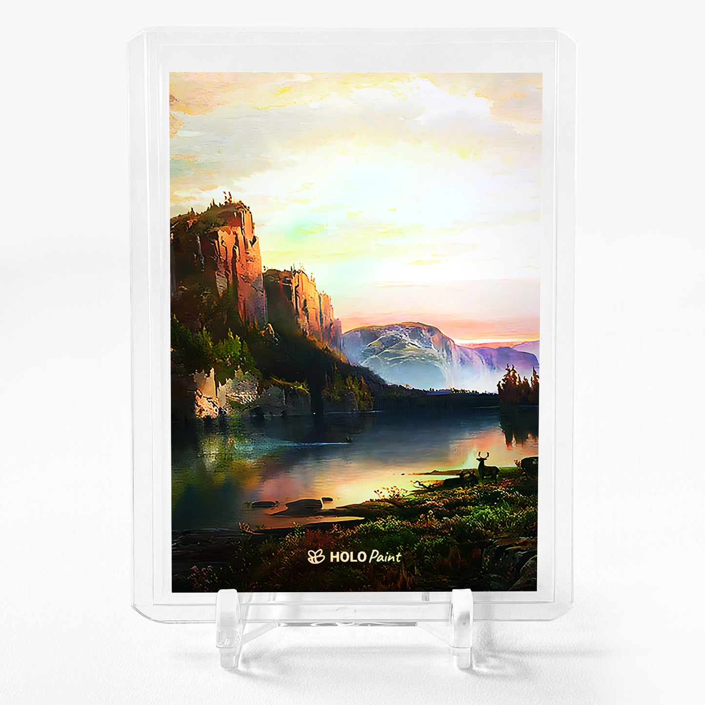 THE SHORES OF LAKE SUPERIOR (Thomas Moran) Painting Card Holo Paint GBC #T381