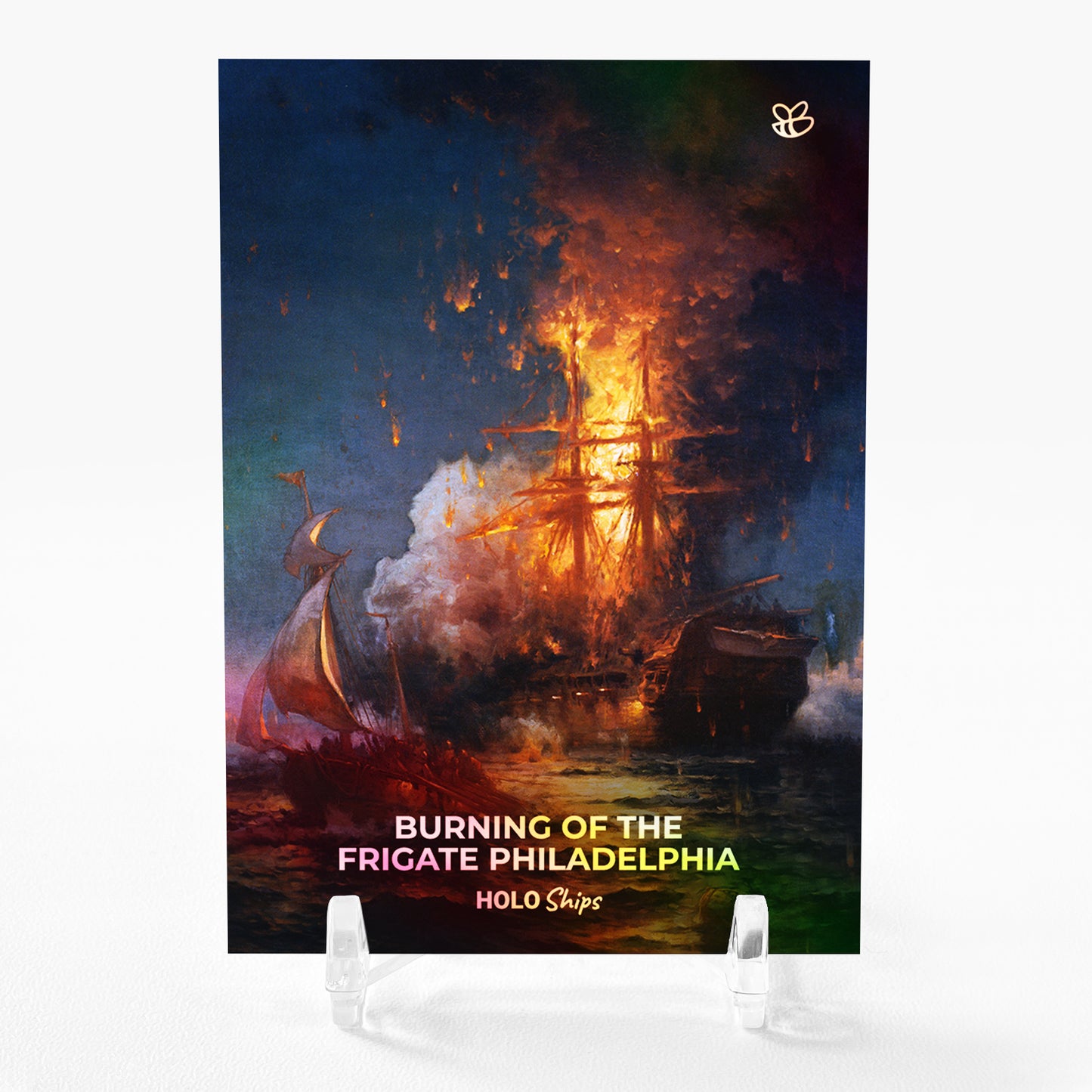 BURNING OF THE FRIGATE PHILADELPHIA Holographic Card GleeBeeCo Holo Ships #BRHR