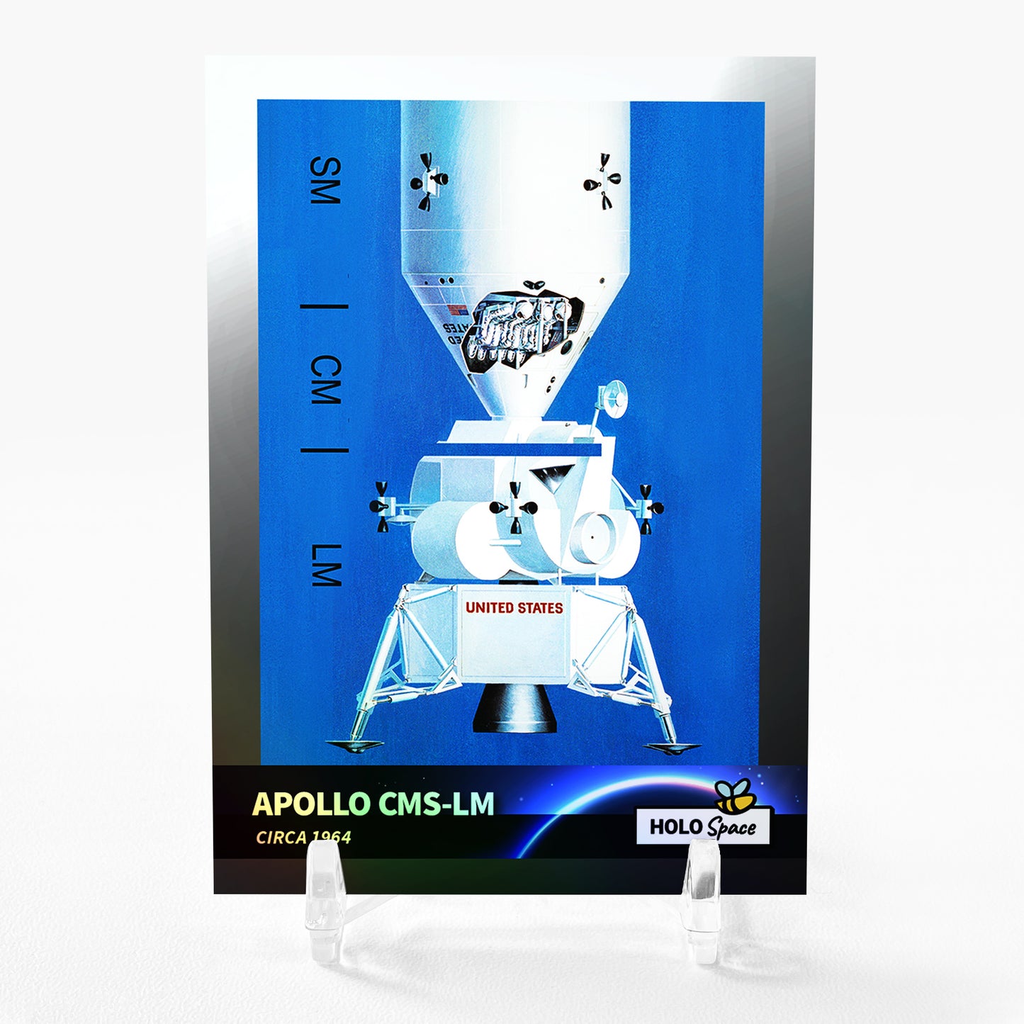 APOLLO CMS-LM circa 1964 NASA Concept Card 2023 GleeBeeCo Holographic #ALCR