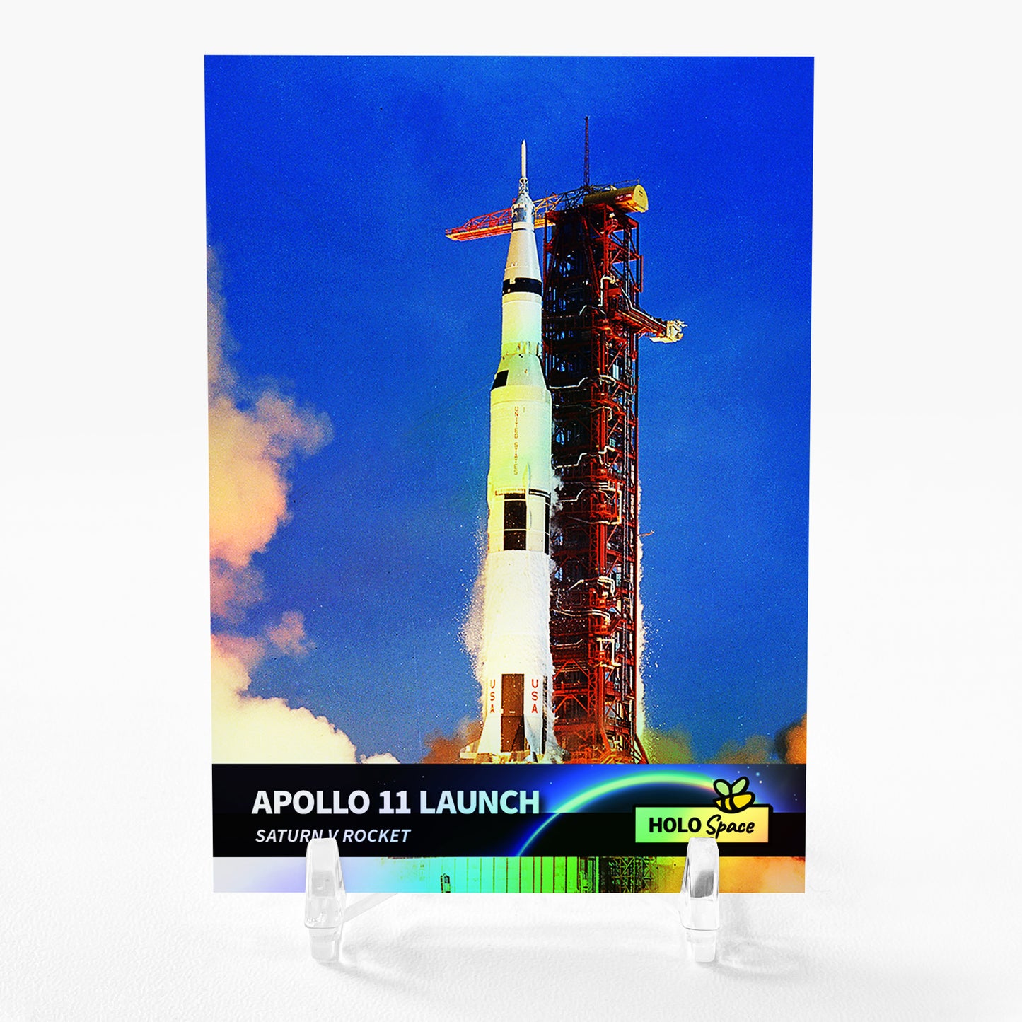 APOLLO 11 LAUNCH Photo Card Holo Space 2023 GleeBeeCo Saturn V Rocket #ALST