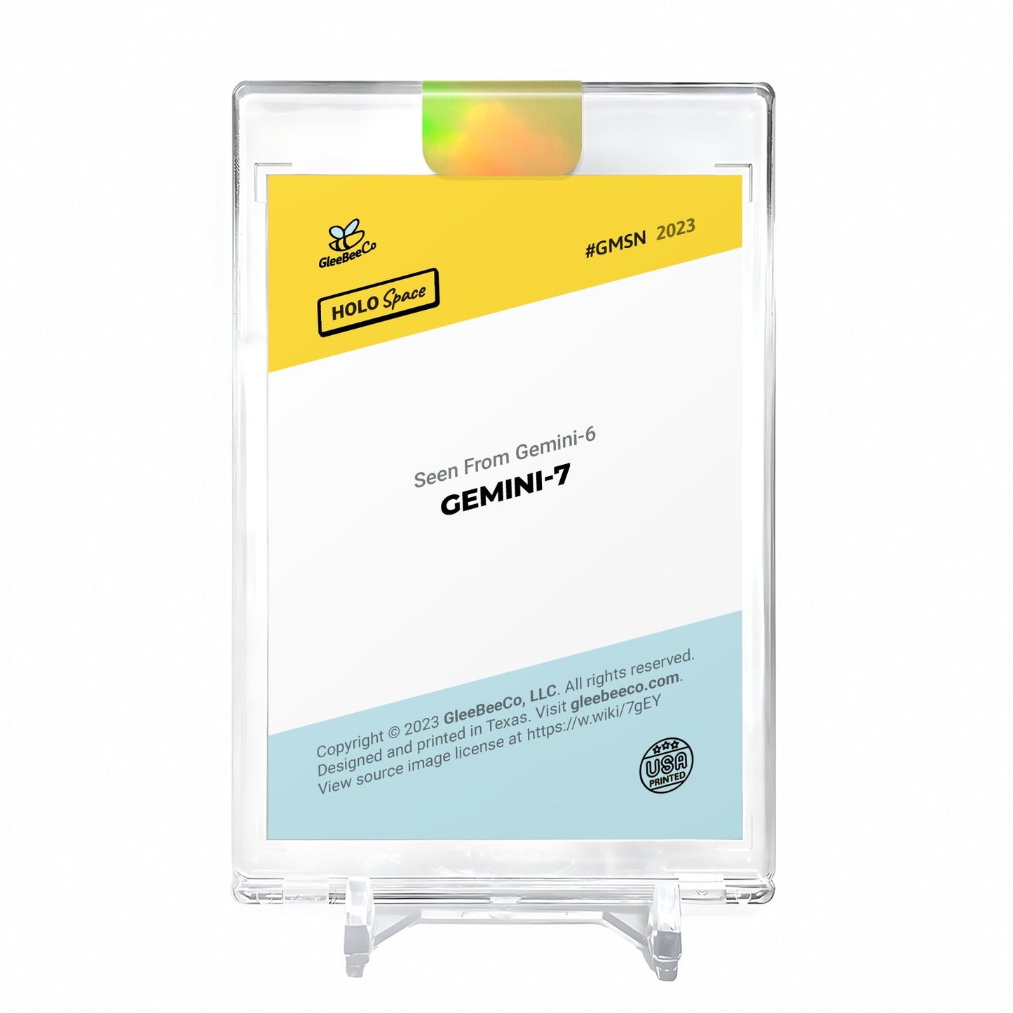 GEMINI-7 Card 2023 GleeBeeCo Seen From Gemini-6 Holographic #GMSN *GOLD* 1/1