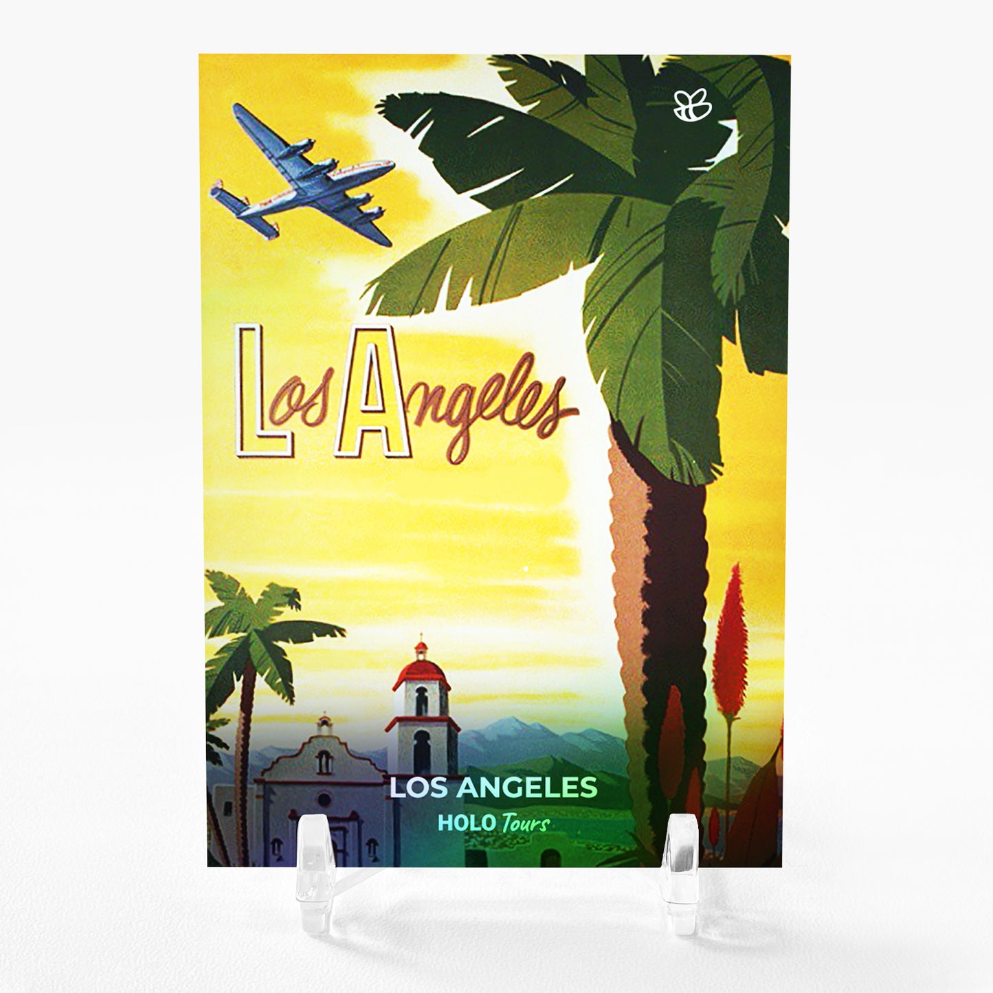 LOS ANGELES Vintage Art Card 2023 GleeBeeCo Holographic #LSVN
